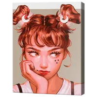 Картина по номерам Art Gallery Девушка с хвостиками GX39061 50 x 40 см / Вертикальная