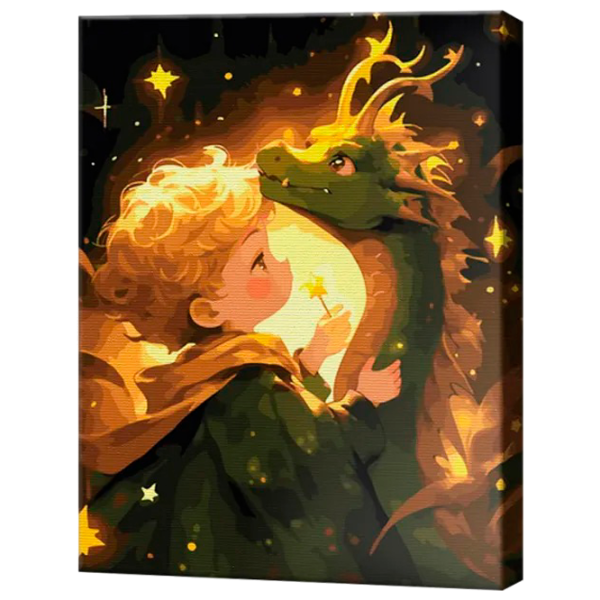 Pictură pe numere Art Gallery Băiatul și Dragonul GX47296 50 x 40 cm / Verticală photo 1