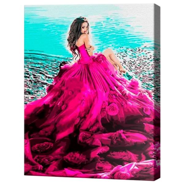 Картина по номерам Art Gallery Малиновое платье GX9197 50 x 40 см / Вертикальная photo 1