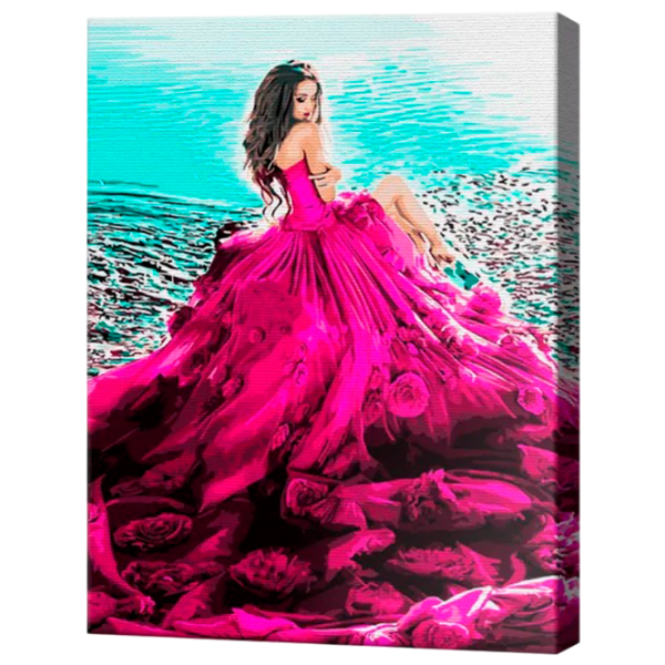 Картина по номерам Art Gallery Малиновое платье GX9197 50 x 40 см / Вертикальная photo 1