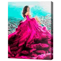 Картина по номерам Art Gallery Малиновое платье GX9197 50 x 40 см / Вертикальная