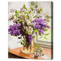 Pictură pe numere Art Gallery Buchet în vază de sticlă GX3778 50 x 40 cm / Verticală