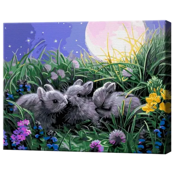 Картина по номерам Art Gallery Маленькие кролики в цветочной поляне GX9525 50 x 40 см / Горизонтальная photo 1 Картина по номерам Art Gallery Маленькие кролики в цветочной поляне GX9525 50 x 40 см / Горизонтальная photo 1
