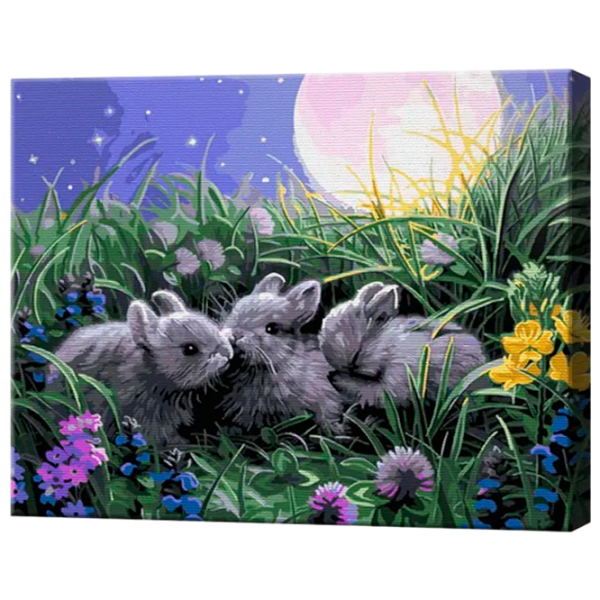 Картина по номерам Art Gallery Маленькие кролики в цветочной поляне GX9525 50 x 40 см / Горизонтальная photo 1 Картина по номерам Art Gallery Маленькие кролики в цветочной поляне GX9525 50 x 40 см / Горизонтальная photo 1