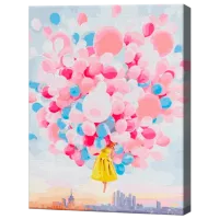 Pictură pe numere Art Gallery Fata și baloane GX28820 50 x 40 cm / Verticală