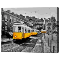 Pictură pe numere Art Gallery Tramvaie galbene GX32130 50 x 40 cm / Orizontală