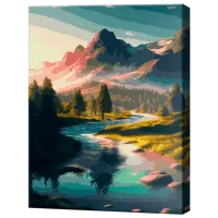 Pictură pe numere Art Gallery Ziua însorită în munți GX47212 50 x 40 cm / Verticală