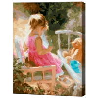 Pictură pe numere Art Gallery Micuța la joacă GX24828 50 x 40 cm / Verticală