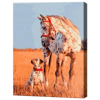 Pictură pe numere Art Gallery Prieteni cu pete GX28356 50 x 40 cm / Verticală