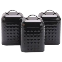 Ёмкость для хранения Maestro Mr-1676-3S  / Металл / Черный