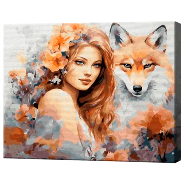 Pictură pe numere Art Gallery Două vulpi GX46467 50 x 40 cm / Orizontală photo 1
