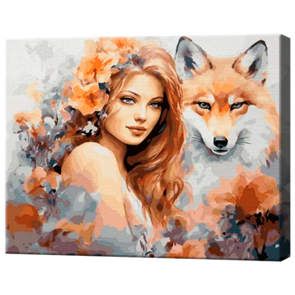 Pictură pe numere Art Gallery Două vulpi GX46467 50 x 40 cm / Orizontală photo 1