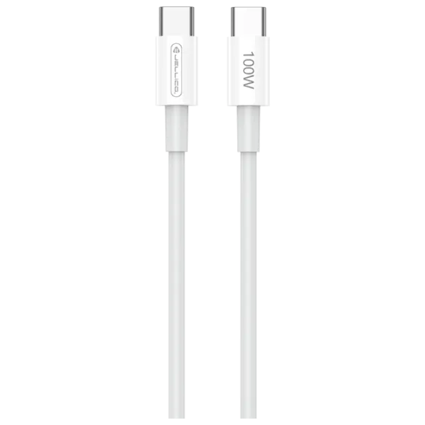 Cablu pentru telefon B22 Jellico USB Type-C + USB Type-C 1 m / White photo 1