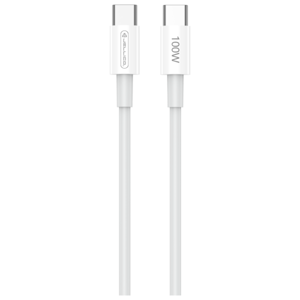 Cablu pentru telefon B22 Jellico USB Type-C + USB Type-C 1 m / White photo 1