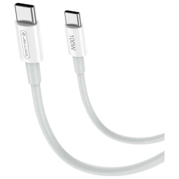 Cablu pentru telefon B22 Jellico USB Type-C + USB Type-C 1 m / White photo 2