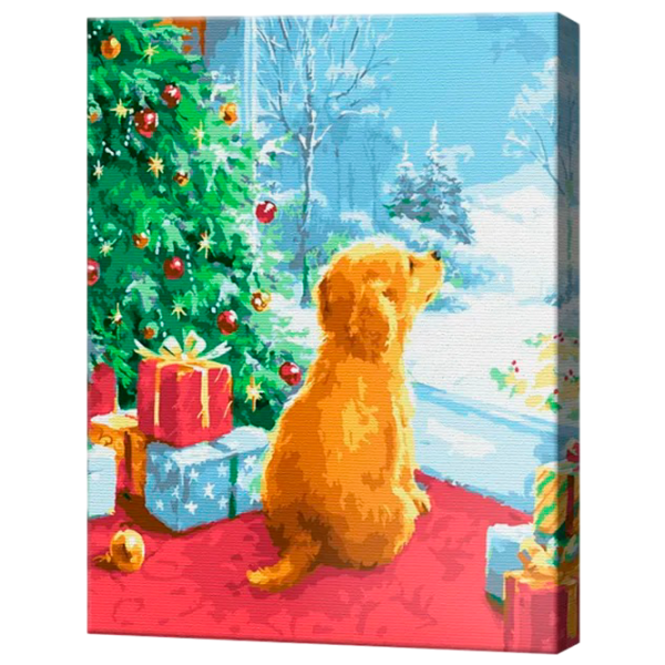 Картина по номерам Art Gallery Щенок у елки EX7502 40 x 30 cm / Вертикальная photo 1