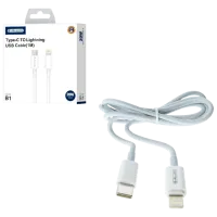 Кабель для телефона B1 Jellico USB Type-C + Lightning 1 м / Белый