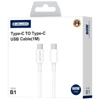 Кабель для телефона B1 Jellico USB Type-C + USB Type-C 1 м / Белый