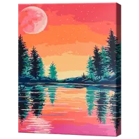 Картина по номерам Art Gallery Ели и закатное небо EX8246 40 x 30 cm / Вертикальная