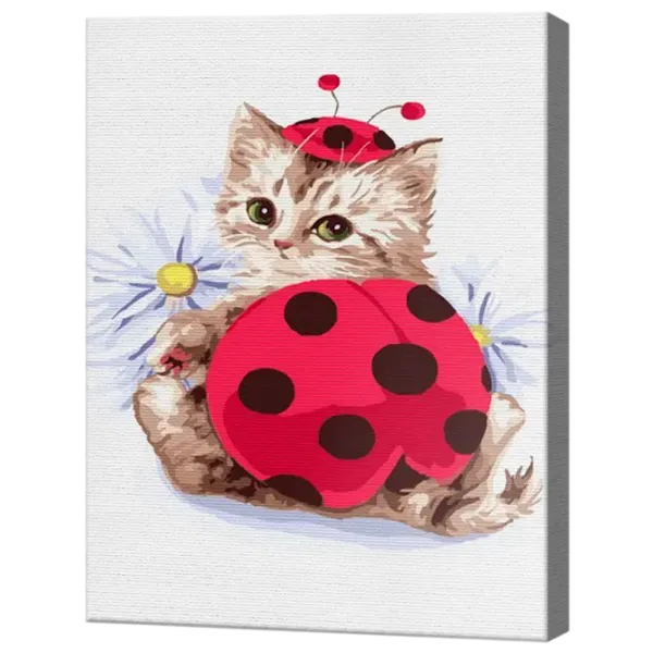 Картина по номерам Art Gallery Котенок-божья коровка EX5205 40 x 30 cm / Вертикальная photo 1