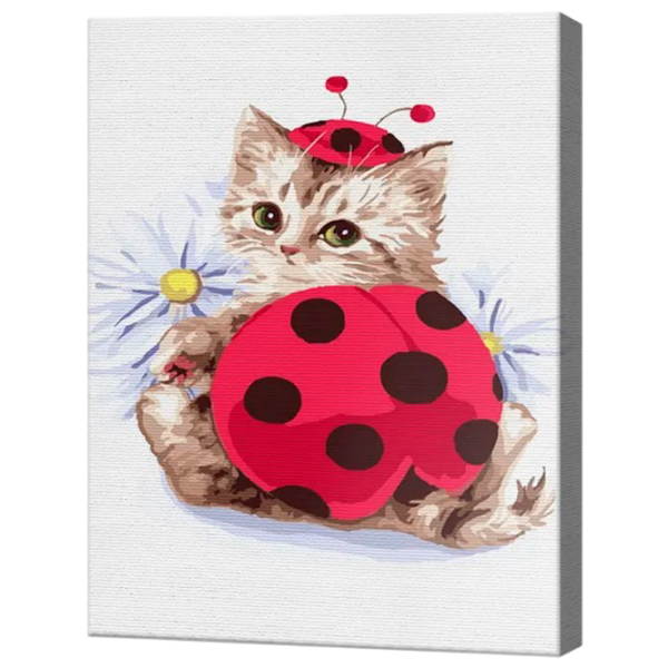 Картина по номерам Art Gallery Котенок-божья коровка EX5205 40 x 30 cm / Вертикальная photo 1