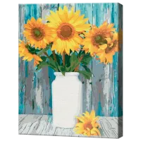 Pictură pe numere Art Gallery Buchet de floarea soarelui EX8187 40 x 30 cm / Verticală