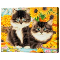 Картина по номерам Art Gallery Два пушистых брата-близнеца EX7512 40 x 30 cm / Горизонтальная