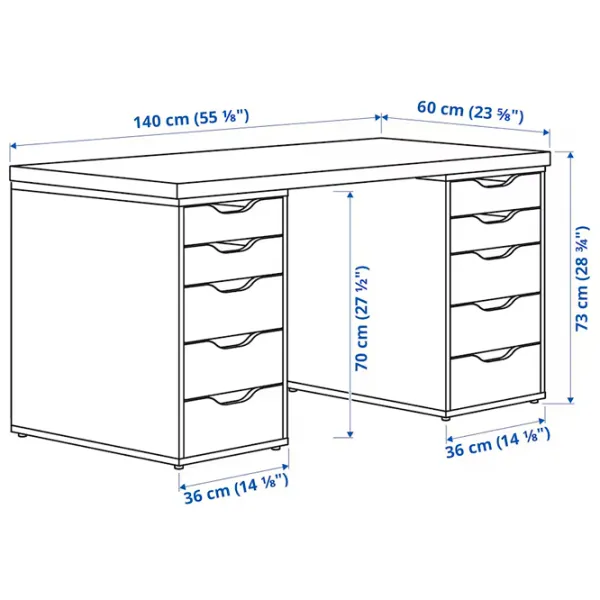 Masă de birou Ikea Lagkapten/Alex PAL/ White photo 5