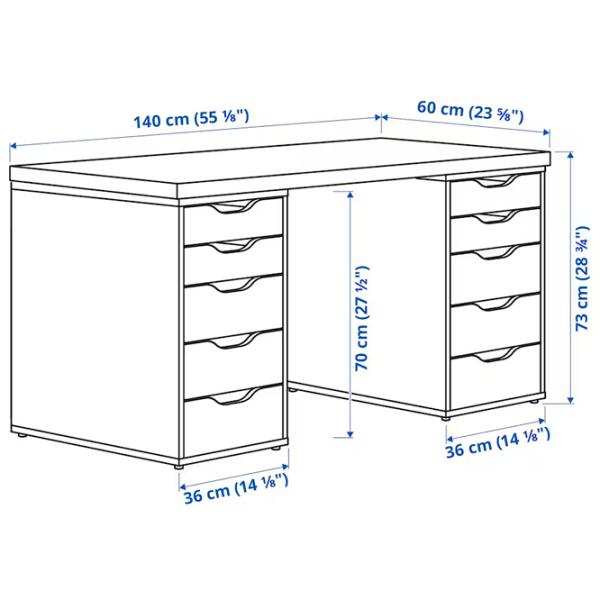 Masă de birou Ikea Lagkapten/Alex PAL/ White photo 5