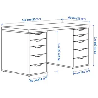 Masă de birou Ikea Lagkapten/Alex PAL/ White photo 5