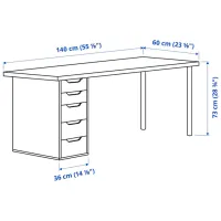 Офисный стол Ikea Lagkapten/Alex ДСП/ Дуб Сонома photo 5