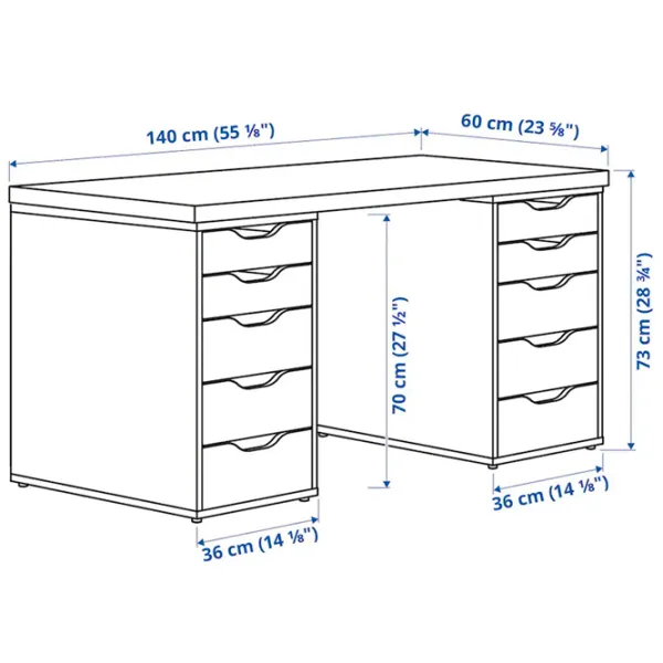 Офисный стол Ikea Lagkapten/Alex ДСП/ Дуб Сонома photo 5