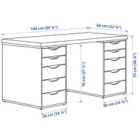 Masă de birou Ikea Lagkapten/Alex PAL/ Stejar Sonoma photo 5