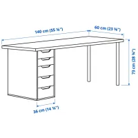 Masă de birou Ikea Lagkapten/Alex PAL/ White photo 6