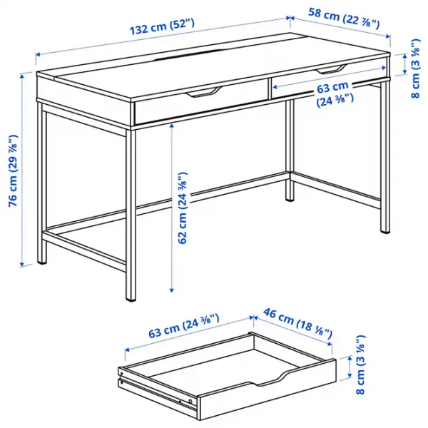 Офисный стол Ikea Alex ДСП/ Gray Turquoise photo 7 Офисный стол Ikea Alex ДСП/ Gray Turquoise photo 7