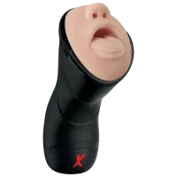 Masturbator PDX Elite Deep Throat Vibrating Stroker Beige