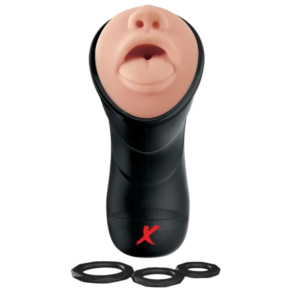 Мастурбатор PDX Elite Deep Throat Vibrating Stroker Бежевый photo 2