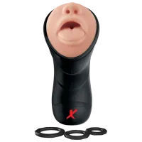 Masturbator PDX Elite Deep Throat Vibrating Stroker Beige photo 2