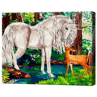 Картина по номерам Art Gallery Единорог и олененок EX5285 40 x 30 cm / Горизонтальная