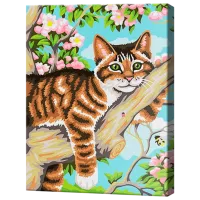 Картина по номерам Art Gallery Котик на веточке EX5447 40 x 30 cm / Вертикальная