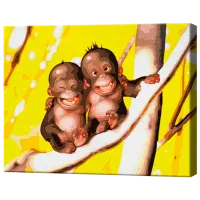 Картина по номерам Art Gallery Малыши обезьянки EX5185 40 x 30 cm / Горизонтальная