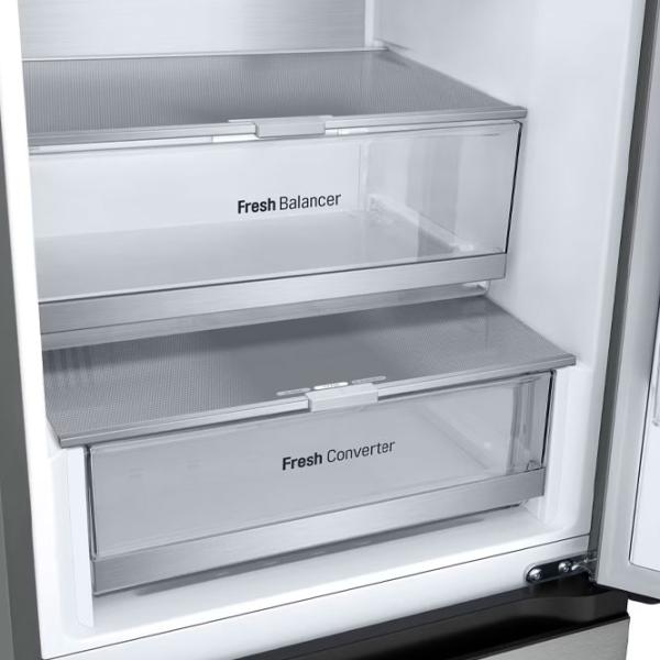Frigider LG GBV7280AMB cu congelator jos 387 l / 203 cm / Inox photo 9