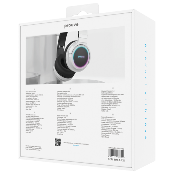 Наушники Proove Galaxy Черный Белый Беспроводные/ Персональный photo 5 Наушники Proove Galaxy Черный Белый Беспроводные/ Персональный photo 5
