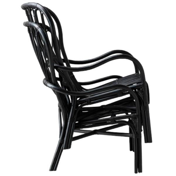 Садовый стул Ikea Storsele Искусственный ротанг / Искусственный ротанг / Черный Черный photo 2