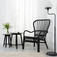 Садовый стул Ikea Storsele Искусственный ротанг / Искусственный ротанг / Черный Черный photo 5