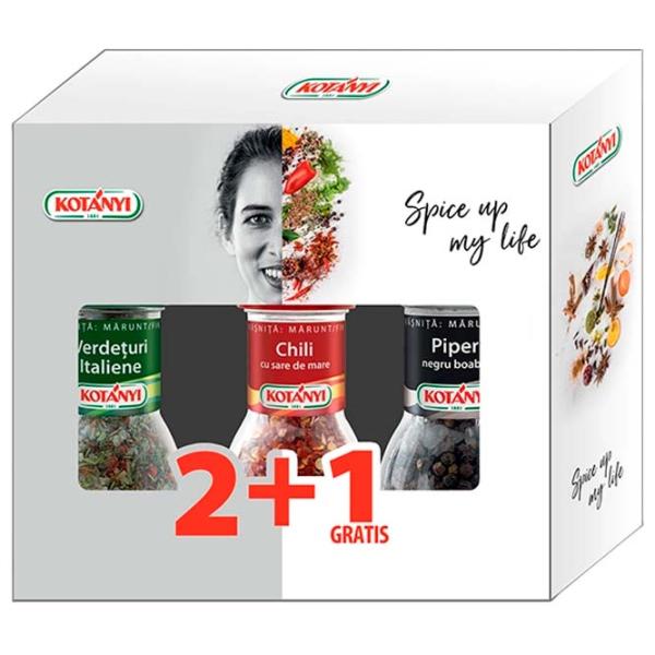Set pentru condimente KOTANYI 2+1 Verdeata Sticlă / Multicolor photo 1