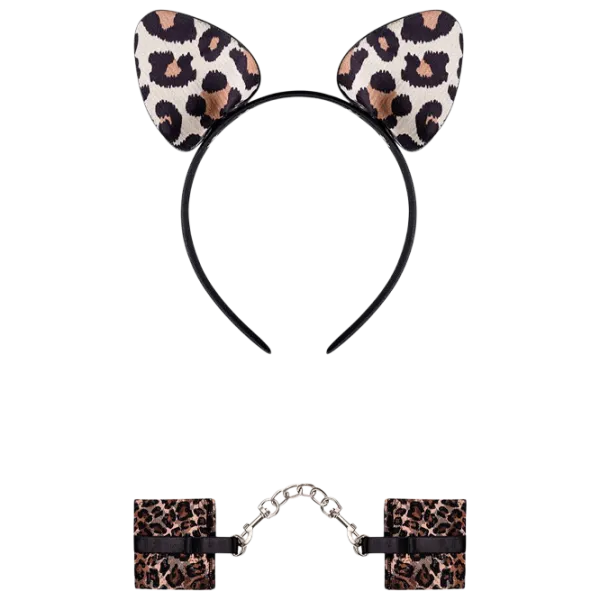 Cătuşe Obsessive Hairband + Cuffs Tigrella Black photo 1