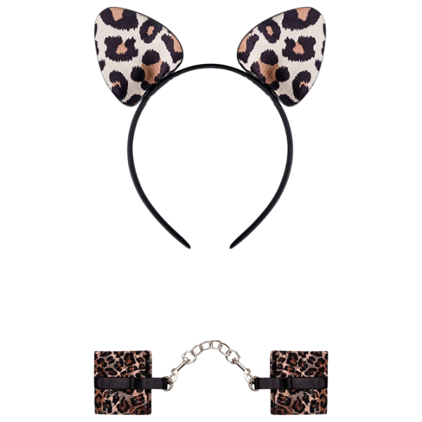 Cătuşe Obsessive Hairband + Cuffs Tigrella Black photo 1