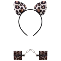 Наручники Obsessive Hairband + Cuffs Tigrella Черный