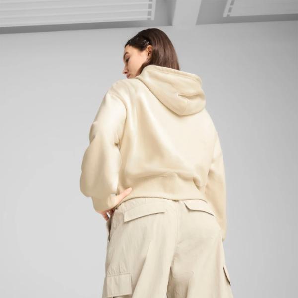 Hanorac pentru femei Puma Wardrobe Ess Leo Luxe Graphic All-season / Beige photo 2
